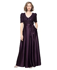 Alex Evenings Petite V-Neck A-Line Ball Gown