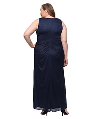 Alex Evenings Plus V-Neck Sleeveless Ball Gown