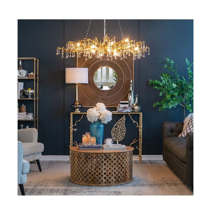 Sofucor 29" Table Lamp with Glass Drum