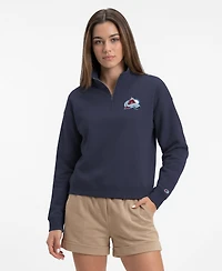 Champion Women's Navy Colorado Avalanche Power blend Quarter-Zip Sweatshirt