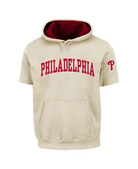Fanatics Men's Cream/Red Philadelphia Phillies Big Tall Contrast Short Sleeve Hoodie