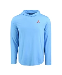 Cutter & Buck Men's Powder Blue Atlanta Braves Coastline Epic Comfort Hoodie Long Sleeve T-Shirt
