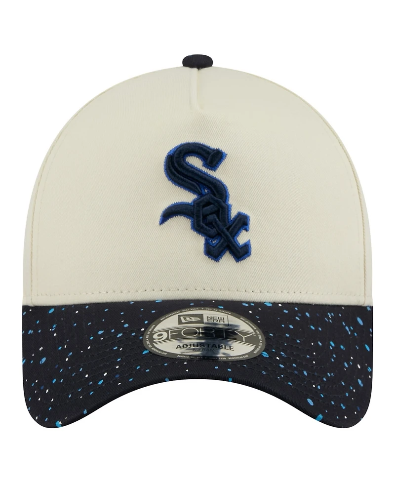 New Era Men's Cream Chicago White Sox Speckle A-Frame 9FORTY Adjustable Hat