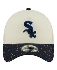 New Era Men's Cream Chicago White Sox Speckle A-Frame 9FORTY Adjustable Hat