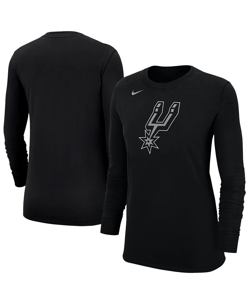 Nike Women's Black San Antonio Spurs Logo Core Long Sleeve T-Shirt
