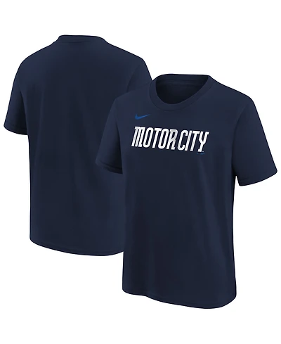 Nike Big Boys and Girls Navy Detroit Tigers City Connect Wordmark T-Shirt