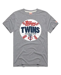 Homage Men's Gray Minnesota Twins Mlb x Topps Baseball the Real One Tri-Blend T-Shirt