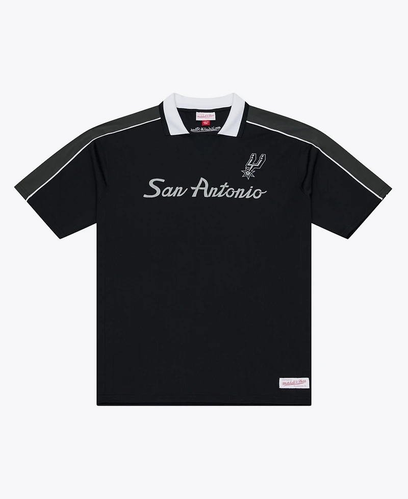 Mitchell & Ness Men's Black San Antonio Spurs Polo Jersey