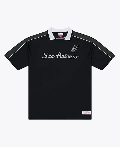 Mitchell & Ness Men's Black San Antonio Spurs Polo Jersey