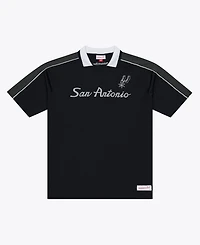 Mitchell & Ness Men's Black San Antonio Spurs Polo Jersey