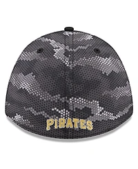 New Era Men's Black Pittsburgh Pirates Camo 39THIRTY A-Frame Flex Hat
