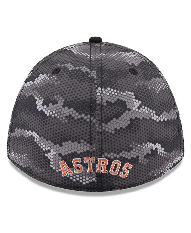 New Era Men's Black Houston Astros Camo 39THIRTY A-Frame Flex Hat