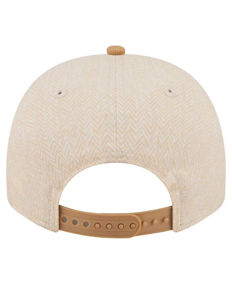 New Era Men's Cream Atlanta Braves Herringbone 9FIFTY A-Frame Snapback Hat