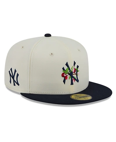New Era Men's White/Navy York Yankees Blossom 59FIFTY Fitted Hat