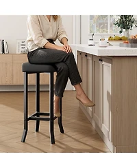 gaomon 24.6 Inch Bar Stools, Set of 2 Bar Chairs, High-Quality Faux Leather Barstools with Irregular Legs