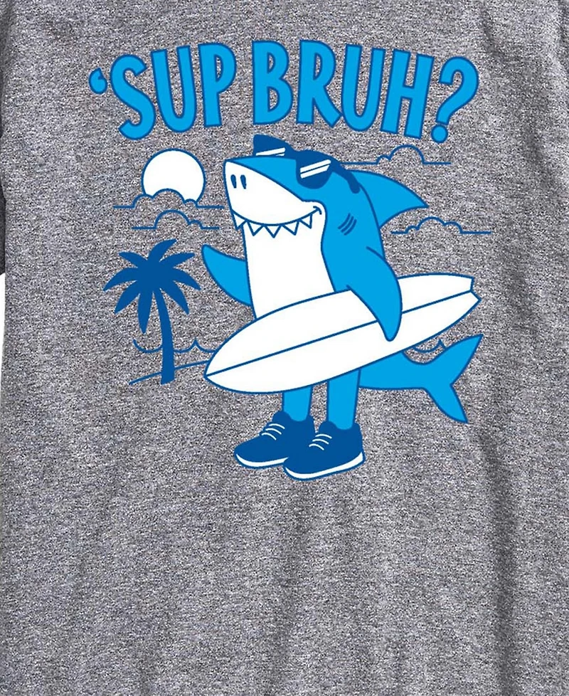 Airwaves Men's Instant Message Sup Bruh Shark Graphic T-Shirt