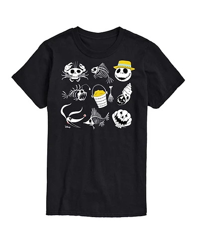 Airwaves Men's The Nightmare Before Christmas Beach Crew Grid Graphic T-Shirt