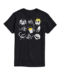 Airwaves Men's The Nightmare Before Christmas Beach Crew Grid Graphic T-Shirt