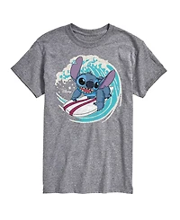 Airwaves Men's Lilo And Stitch Surf Graphic T-Shirt