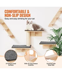 Vevor Wall Mounted Cat Shelves Tree with Jumping Boards Nests Hammock Set of 9