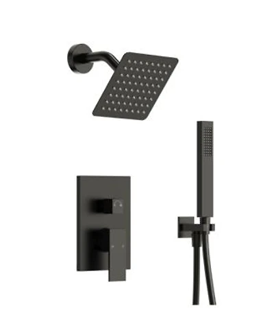 Everstein Pressure Balanced Rainfall Shower System High Pressure Rain Shower Head With Handheld Spray Brushed