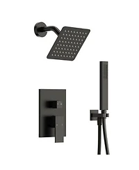 Everstein Pressure Balanced Rainfall Shower System High Pressure Rain Shower Head With Handheld Spray Brushed