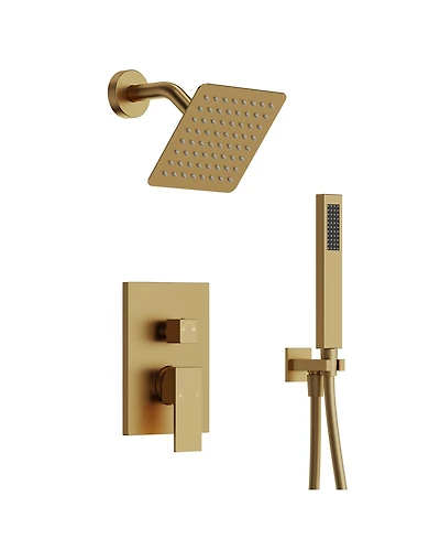 Everstein Pressure-Balanced Rainfall Shower System High-Pressure Rain Head with Handheld Spray Brushed