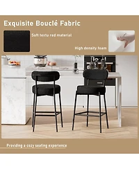 Dyhome 30" Bar Stools Set of 2, Counter Height Chairs with Backrest and Footrest