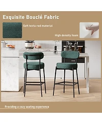 Dyhome 30" Bar Stools Set of 2, Counter Height Chairs with Backrest and Footrest