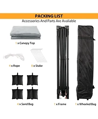 gaomon Canopy Tent - 10x10 Feet Pop Up Outdoor Instant Tent, Commercial Instant Shelter, 3 Adjustable Heights, Wheeled Bag, Portable for Patio, Deck