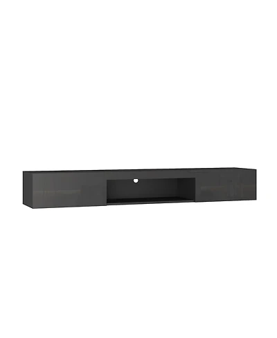 Boyel Living 63 Inches Floating Tv Stand Wall Mounted with 16 Color LEDs Entertainment Center for 55 to 65 Inch TVs