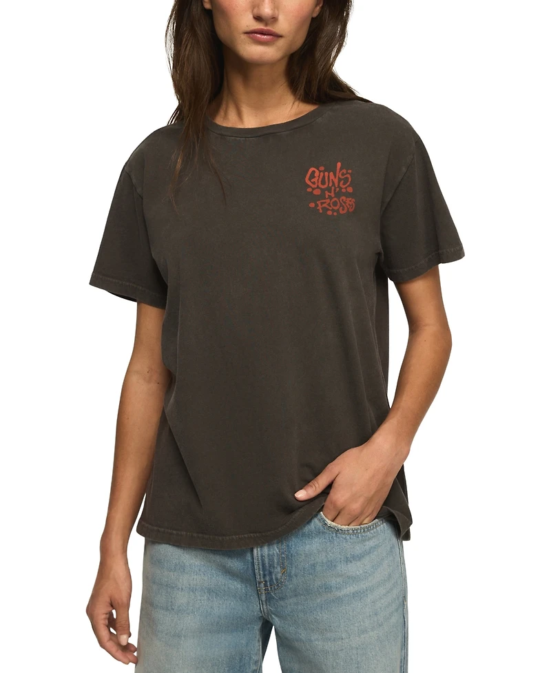 Lucky Brand Women's Guns N' Roses Graphic Print Boyfriend T-Shirt