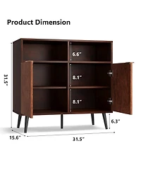 homfan Sideboard Buffet Cabinet with Storage Farmhouse Kitchen Cabinet with Open Shelves for Dining Room, Living Room