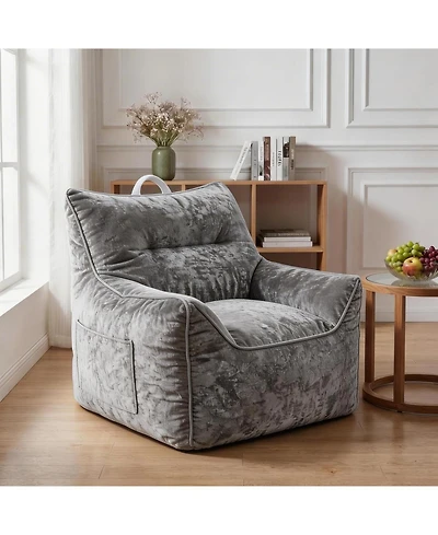 gaomon Bean Bag Chair for Adults and Kids, Cozy Sofa with Armrests, Chenille Comfy BeanBag Chairs Shredded Foam