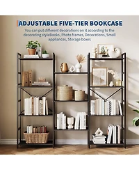 gaomon Triple Column 4-Tier Bookshelf