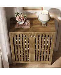 Slickblue Modern Shoe Cabinet with 6 Tier Storage Shelves and Doors