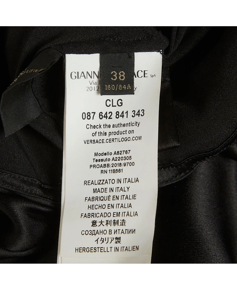 Pre-Owned Versace Women's Draped Stretch-Silk Cropped Shirt