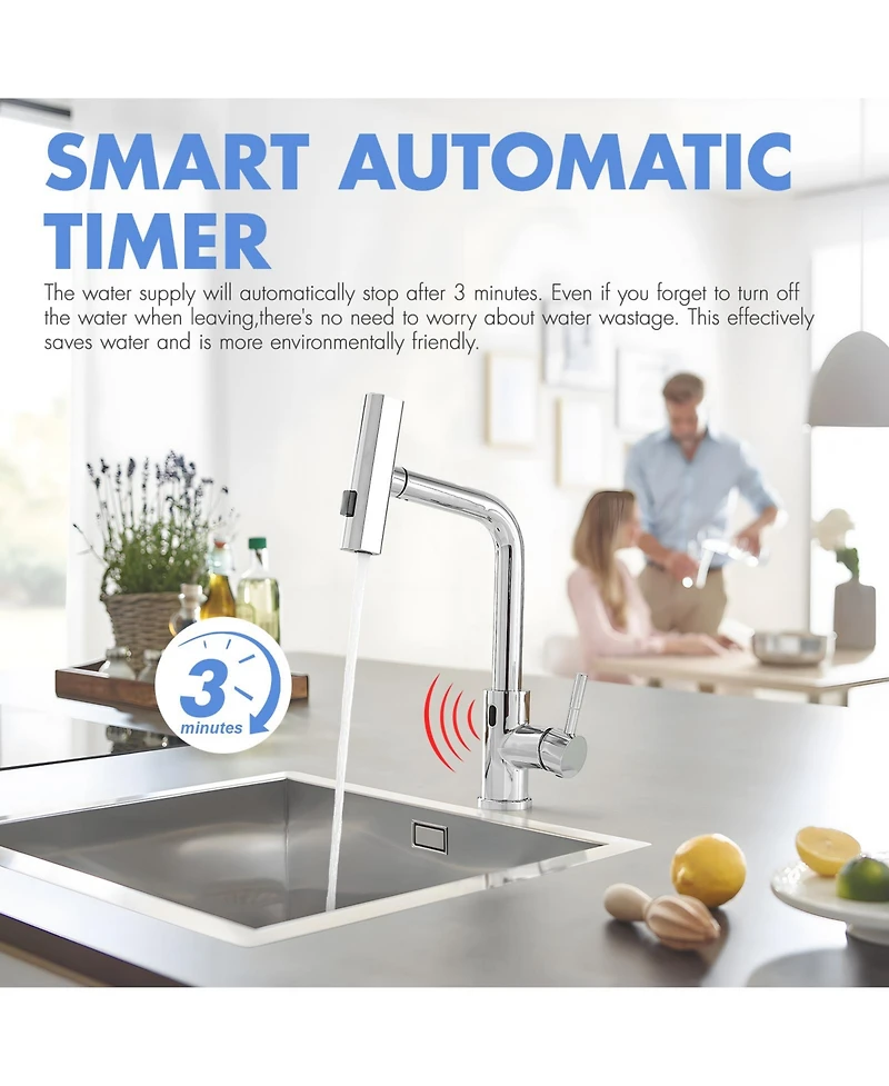 Phying Touchless Kitchen Faucet, Hands Free Automatic Smart Kitchen Faucet, Stainless Steel Touchless Kitchen Faucet