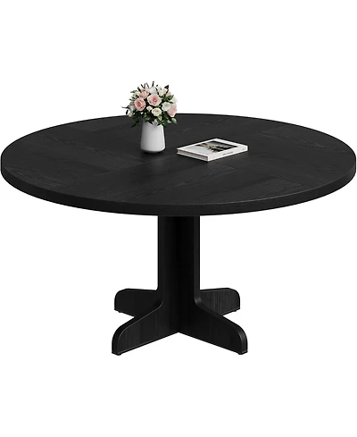 gaomon 47" Round Dining Table, Wood Kitchen Table for 4-6, Farmhouse Style, Table Only