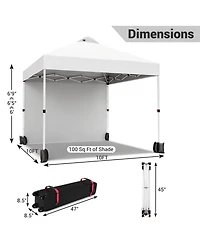 gaomon 10x10FT Pop Up Canopy Tent, Removable Sidewall, Adjustable Height, Vented Roof, Waterproof Silver Coating, Quick Setup with Wheeled Carry Bag