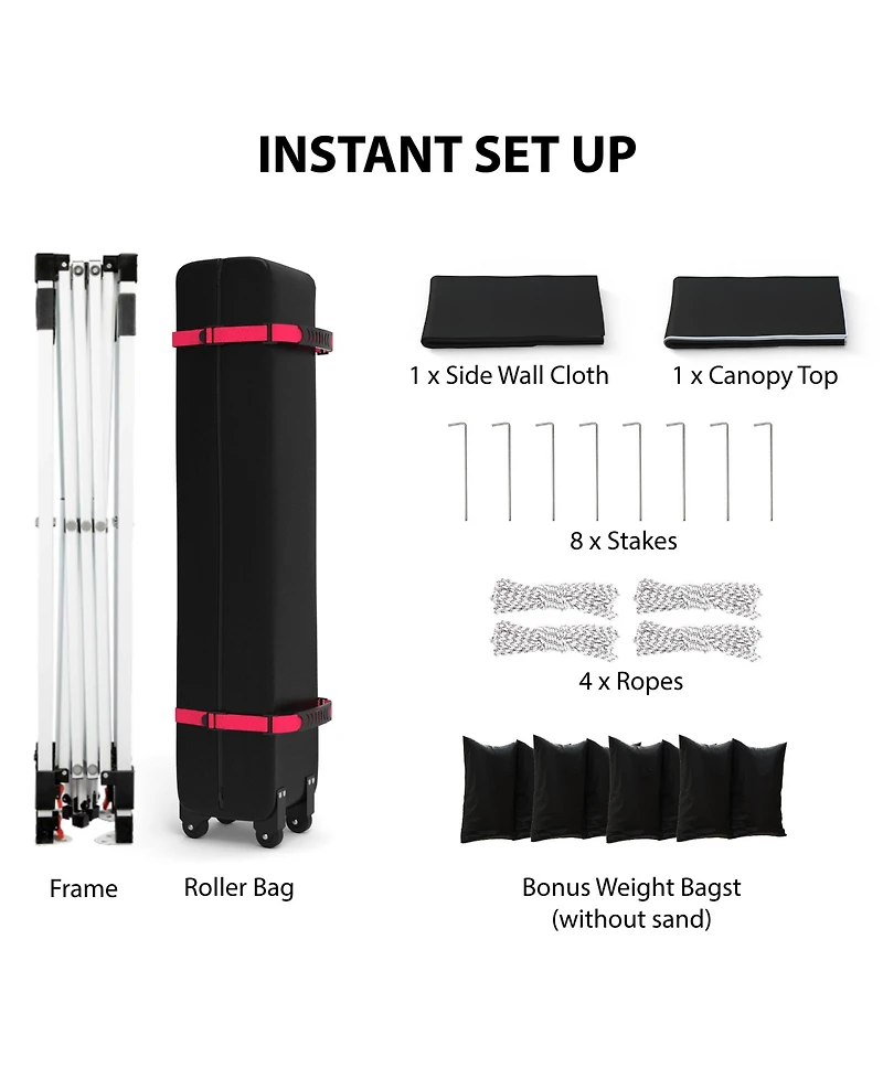 gaomon 10x10FT Pop Up Canopy Tent, Removable Sidewall, Adjustable Height, Vented Roof, Waterproof Silver Coating, Quick Setup with Wheeled Carry Bag