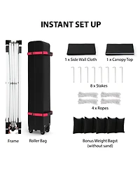 gaomon 10x10FT Pop Up Canopy Tent, Removable Sidewall, Adjustable Height, Vented Roof, Waterproof Silver Coating, Quick Setup with Wheeled Carry Bag