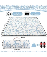 Aofar Bow Picnic Blanket Waterproof Camping Beach Mat