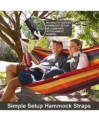 Aofar Brazilian Double Hammock With Tree Straps Soft Fabric set