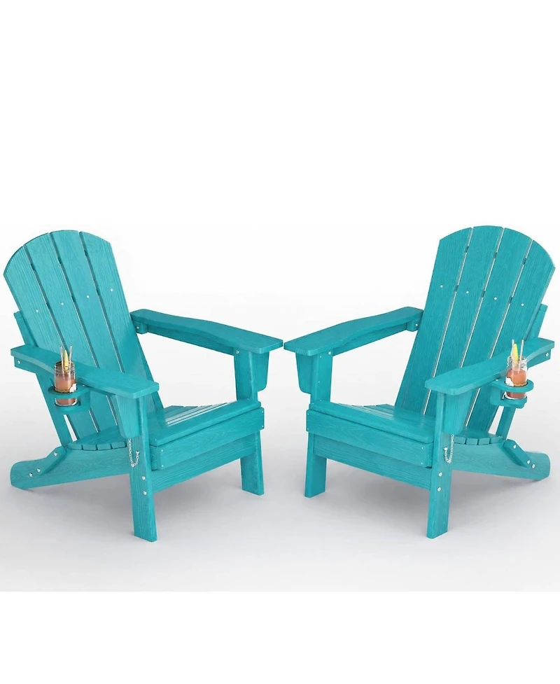 gaomon Hdpe Outdoor Patio Chair, Folding Adirondack Chair Set of 2 for patios, Decks, Gardens, fire Pit, Lake