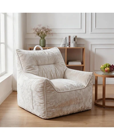gaomon Bean Bag Chair for Adults and Kids, Cozy Bean Bag Sofa Chair with Armrests, Chenille Comfy BeanBag Chairs with Shredded Foam