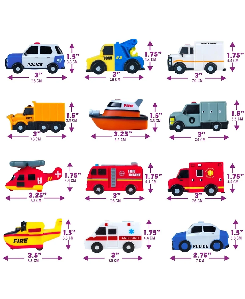 Gnuadz 12 Pack Light Up Bath Cars Water-Activated Flashing Sensory Toys