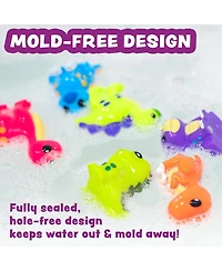 Gnuadz Mold-Free Squeezable Dinosaur Bath Toys, 6-Piece Set