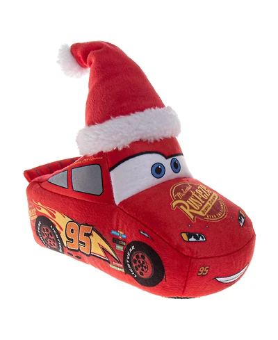 Disney Cars Christmas Slippers Boys' Lightning McQueen Mater Cozy Warm Holiday Theme Soft Plush (Toddler Sizes 5-10/ Little Kid 11-1