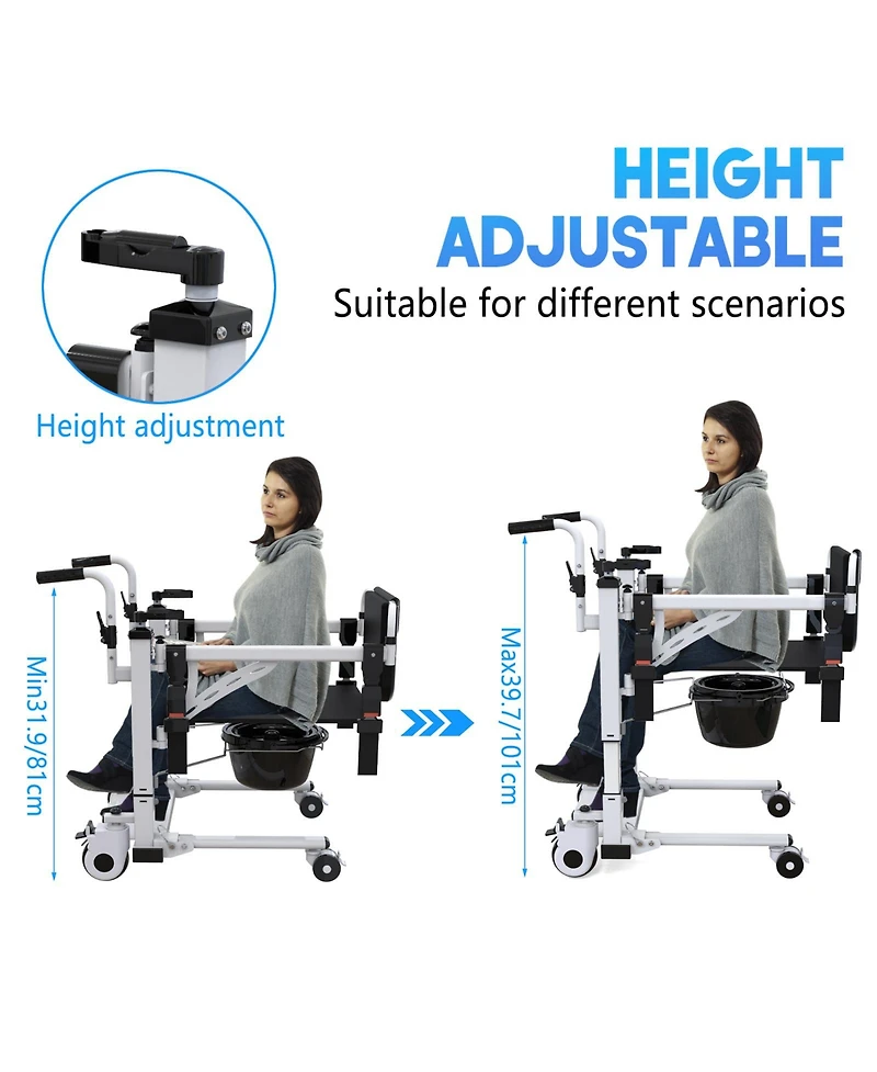 gaomon Electric Transfer Lift Chair with Commode Seat for Home Mobility Assistance
